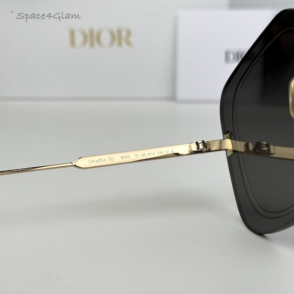 Dior Women Sunglasses Gold Smoke Square Oversized ULTRADIOR SU B0A0 BRAND NEW - Picture 5 of 12